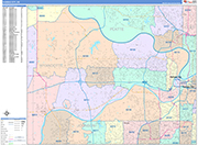 Kansas City  Wall Map Color Cast Style